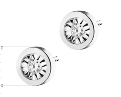 Kolczyki z białego złota z brylantami - 0,04 ct - próba 375