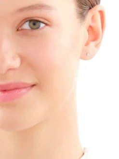 Kolczyki z białego złota z brylantami - 0,04 ct - próba 375