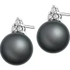Kolczyki z białego złota z brylantami i perłami Tahiti - próba 585