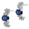 Kolczyki z białego złota z brylantami i szafirami - próba 585