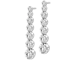 Kolczyki z białego złota z brylantami laboratoryjnymi - 2,00 ct - próba 750