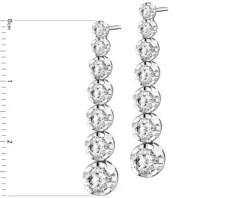 Kolczyki z białego złota z brylantami laboratoryjnymi - 2,00 ct - próba 750