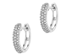 Kolczyki z białego złota z diamentami i szafirami - próba 585