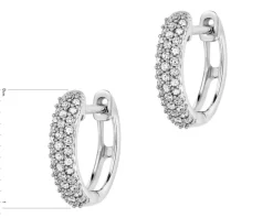 Kolczyki z białego złota z diamentami i szafirami - próba 585