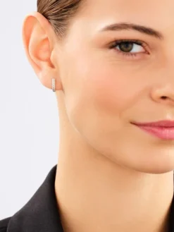 Kolczyki z białego złota z diamentami - koła - 0,20 ct - próba 585