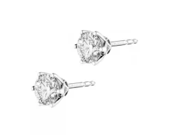 Kolczyki z białego złota z brylantami - 0,49 ct - próba 750