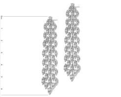 Kolczyki z białego złota z diamentami - 0,02 ct - próba 375