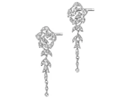 Kolczyki z białego złota z diamentami - 0,58 ct - próba 585