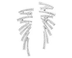 Kolczyki z białego złota z diamentami - 0,41 ct - próba 585