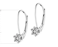 Kolczyki z białego złota z brylantami - 0,12 ct - próba 585