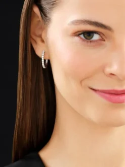 Kolczyki z białego złota z brylantami - koła - 1,00 ct - próba 585