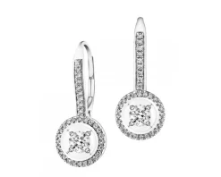 Kolczyki z białego złota z diamentami - 0,33 ct - próba 585