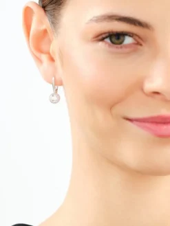 Kolczyki z białego złota z diamentami - 0,33 ct - próba 585