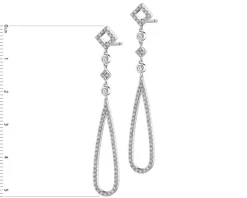 Kolczyki z białego złota z diamentami - kwiaty - 3,88 ct - próba 750