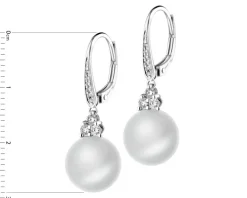 Kolczyki z białego złota z brylantami i perłami South Sea - próba 585