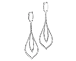 Kolczyki z białego złota z brylantami laboratoryjnymi - koła - 3,00 ct - próba 750