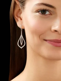 Kolczyki z białego złota z brylantami laboratoryjnymi - koła - 3,00 ct - próba 750