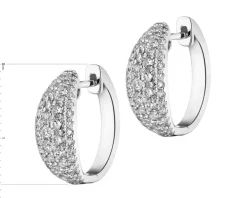 Kolczyki z białego złota z diamentami i topazami - liście - próba 375