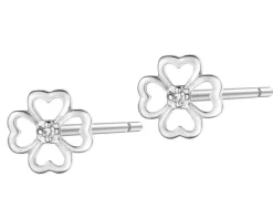 Kolczyki z białego złota z diamentami i szafirami - próba 585