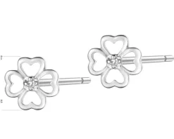 Kolczyki z białego złota z diamentami i szafirami - próba 585