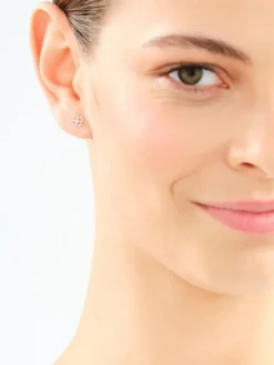 Kolczyki z białego złota z diamentami i szafirami - próba 585