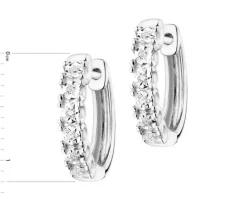 Kolczyki z białego złota z diamentami – koła - 0,03 ct - próba 375
