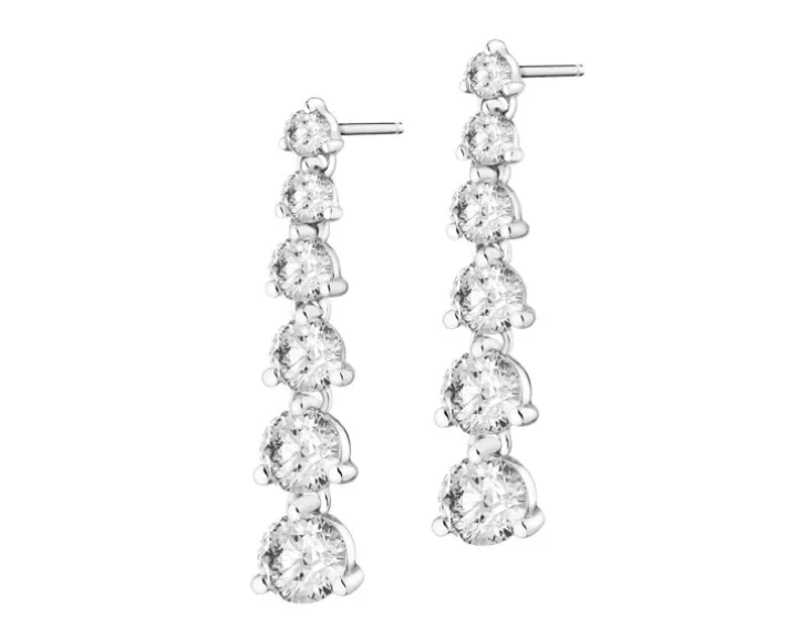 Kolczyki z białego złota z brylantami laboratoryjnymi - 1,00 ct - próba 585