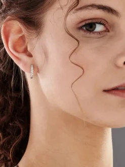 Kolczyki z białego złota z brylantami - 1,12 ct - próba 585