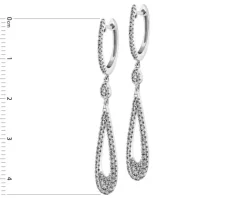 Kolczyki z białego złota z diamentami - 0,55 ct - próba 585