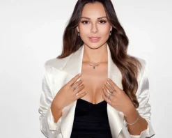 Kolczyki z białego złota z brylantami i tanzanitami - próba 585