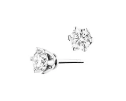 Kolczyki z białego złota z brylantami i szafirami - próba 585