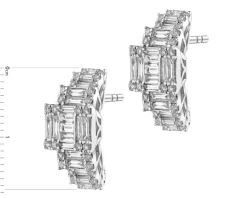 Kolczyki z białego złota z diamentami - 1,54 ct - próba 750