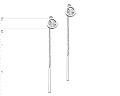 Kolczyki z białego złota z brylantami - 0,02 ct - próba 585