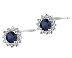 Kolczyki z białego złota z diamentami - SI2/H - 1,11 ct - próba 750