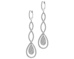 Kolczyki z białego złota z brylantami - 1,45 ct - próba 585