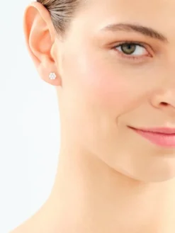 Kolczyki z białego złota z brylantami - 0,41 ct - próba 585