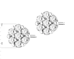 Kolczyki z białego złota z brylantami laboratoryjnymi - 0,37 ct - próba 585