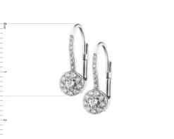 Kolczyki z białego złota z diamentami i szafirami - próba 375