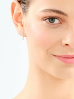 Kolczyki z białego złota z diamentami i szafirami - próba 375