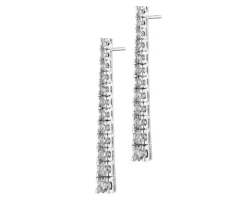 Kolczyki z białego złota z brylantami - 1,70 ct - próba 750