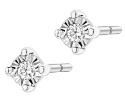 Kolczyki z białego złota z brylantami - 0,65 ct - próba 585