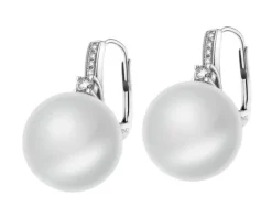 Kolczyki z białego złota z brylantami i szafirami - próba 585