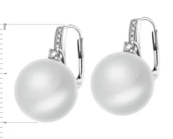 Kolczyki z białego złota z brylantami i szafirami - próba 585