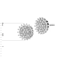 Kolczyki z białego złota z diamentami - 0,24 ct - próba 585