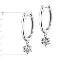 Kolczyki z białego złota z brylantami - 0,05 ct - próba 375