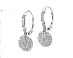 Kolczyki z białego złota z diamentami - 0,38 ct - próba 585