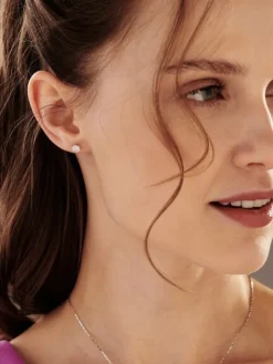 Kolczyki z białego złota z brylantami - 0,25 ct - próba 585