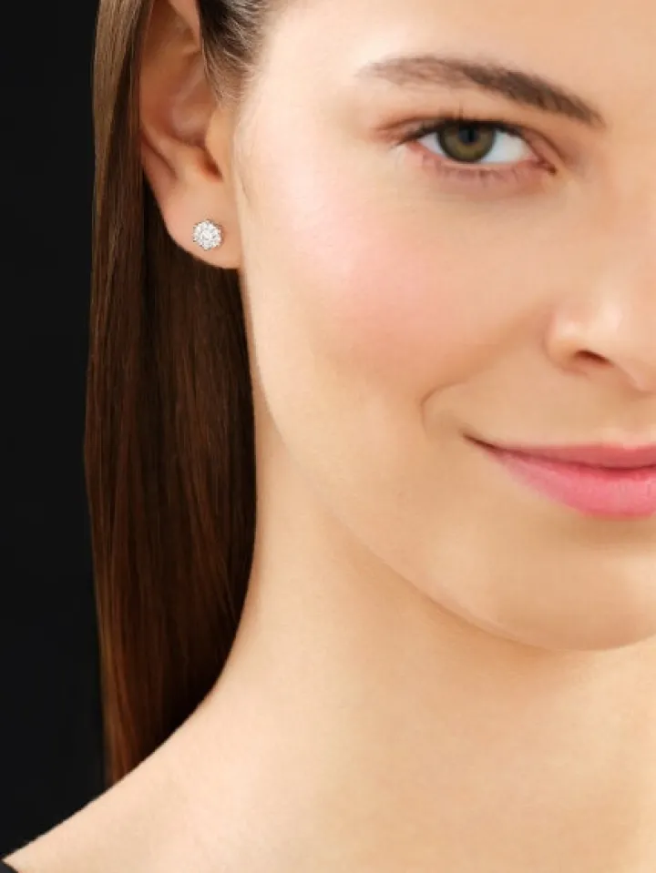 Kolczyki z białego złota z brylantami - 0,45 ct - próba 585