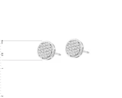 Kolczyki z białego złota z diamentami - 0,12 ct - próba 750