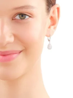 Kolczyki z białego złota z brylantami - 0,80 ct - próba 585